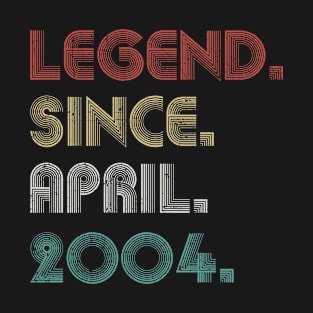 19 Years Old Vintage Legend Since April 2004 19th T-Shirt