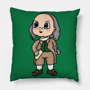 Chibi Benjamin Franklin - Large Design Pillow