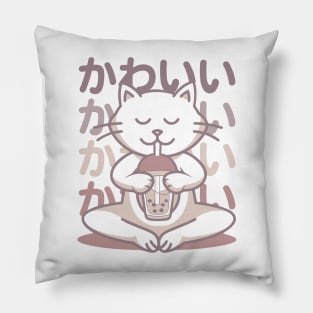 Kawaii Cat Boba Tea Pillow