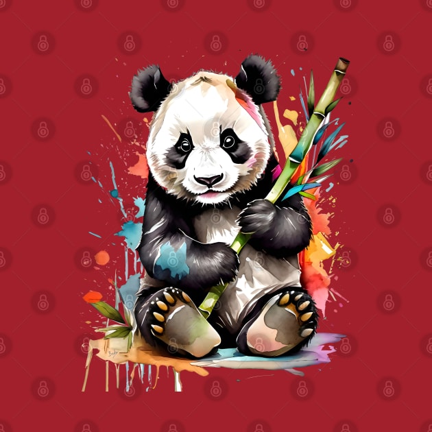 Artistic Panda Portrait V4 by Peter Awax