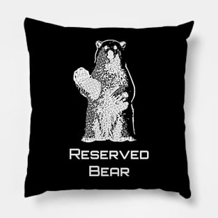 Reserved bear (white) Pillow