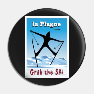 La Plagne, France, Ski Poster Pin