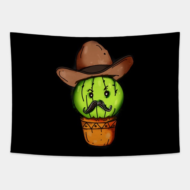 Cactus cowboy Tapestry by Mitalim