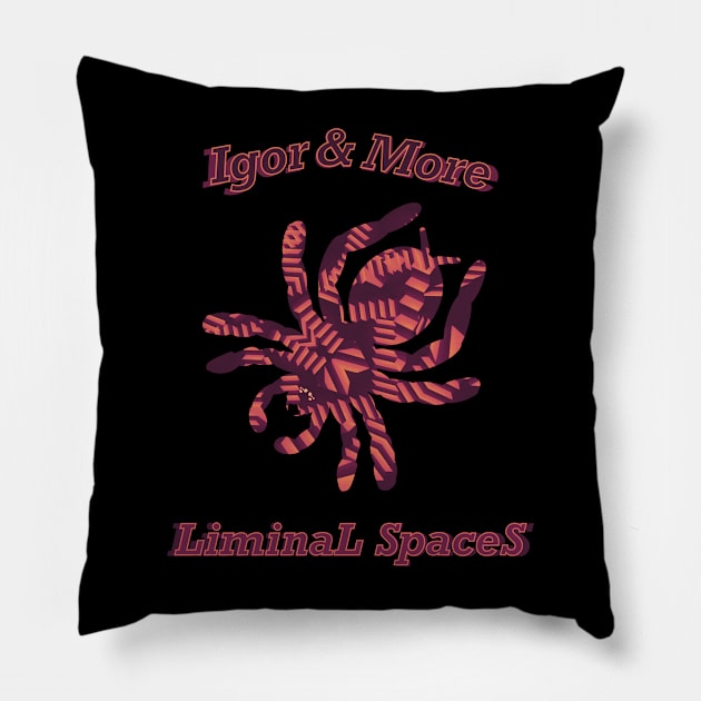 Igor & More Tarantula Liminal Stairs Orange Haze Pillow by IgorAndMore