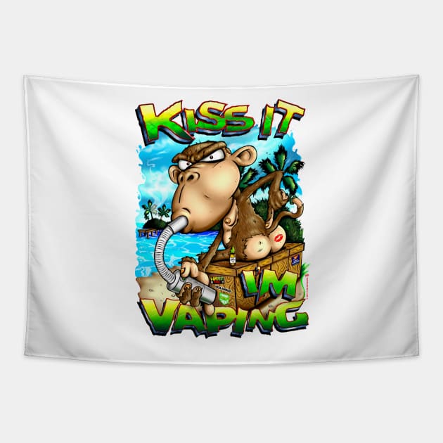 Kiss It I'm Vaping Tapestry by linkartworks