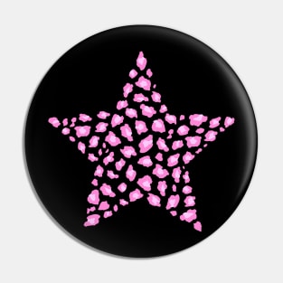 Leopard Print Star Pink Pin