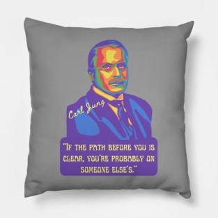 Carl Jung Portrait and Quote Pillow