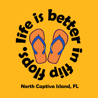 life is better in flip flops. orange logo T-Shirt