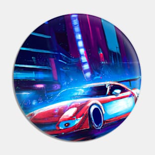 Sports car in Big City Pin