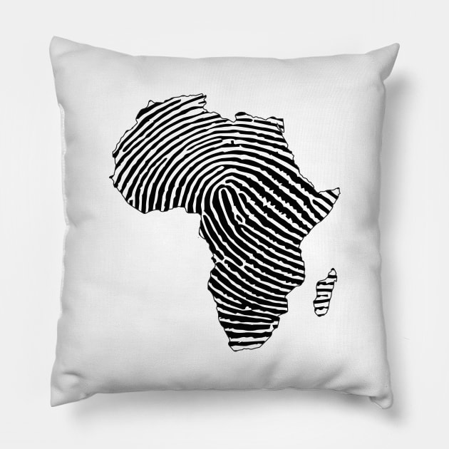 Africa, Africa Fingerprint, Black History, Black Girl Magic, Black Lives Matter Pillow by UrbanLifeApparel