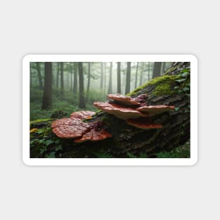Crimson Shelf Fungi Magnet