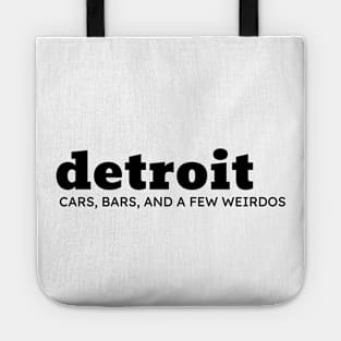 Detroit cars bars and a few weirdos blk Tote