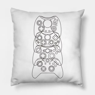 Xbox Controller Evolution (Black Lines) Pillow