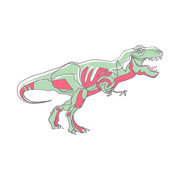 Hand drawn T-rex dinosaur vector illustration by bernardojbp