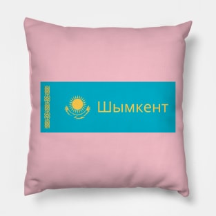 Shymkent City in Kazakhstan Flag Pillow