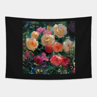 Yellow & Pink Roses Tapestry