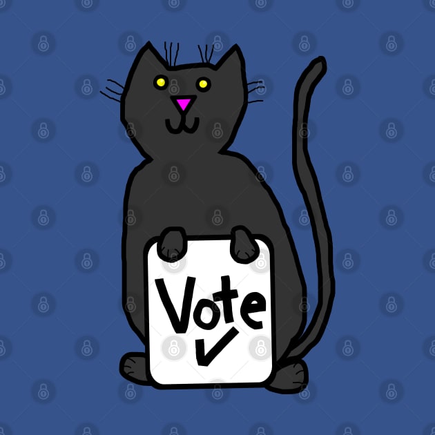 Cute Cat says Vote by ellenhenryart