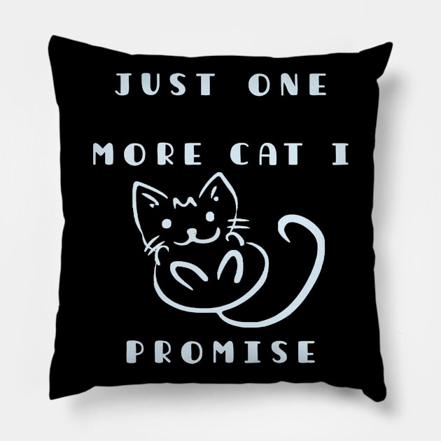 cute kawaii chibi kitten best friend, just one more cat i promise Pillow by TATOH