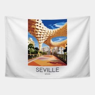 A Pop Art Travel Print of Seville - Spain Tapestry