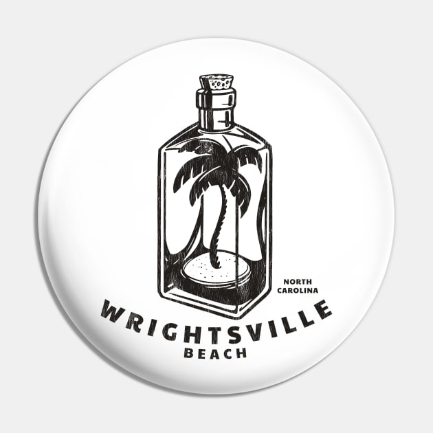 Wrightsville Beach, NC Summertime Vacationing Palm Tree Bottle Pin by Contentarama