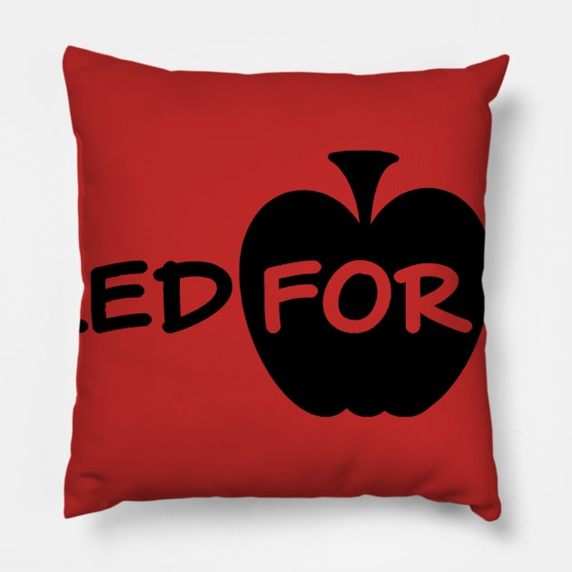 red for ed (black apple) Pillow by haberdasher92