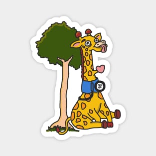 Tall Problems – Giraffe Blood Pressure Trivia Cartoon Magnet