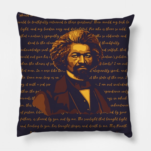 Frederick Douglass Portrait and Quote Pillow by Slightly Unhinged