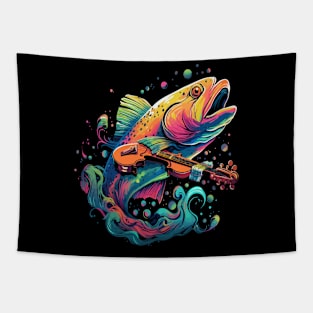 Salmon Playing Violin Tapestry