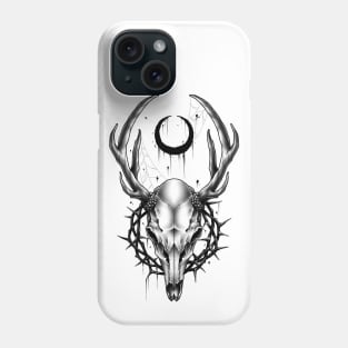 Deer skull with thorn Phone Case