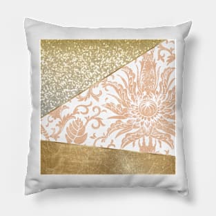 Floral rose gold glitter Pillow