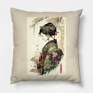 Geisha in Park Pillow