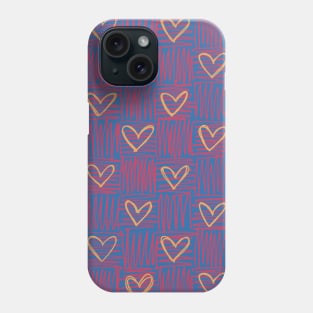 Vibrant checkered heart pattern Phone Case