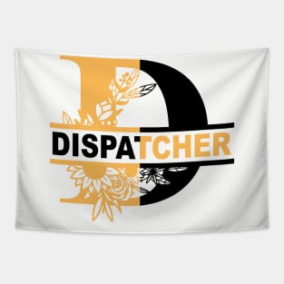 Floral Dispatcher Split color Thin Gold Line Tapestry