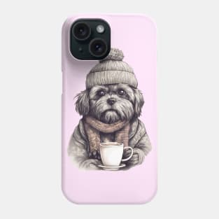 dog and coffee Phone Case