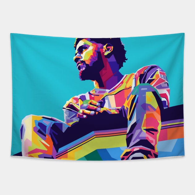 J Cole Wpap Pop Art Tapestry by Zet Art