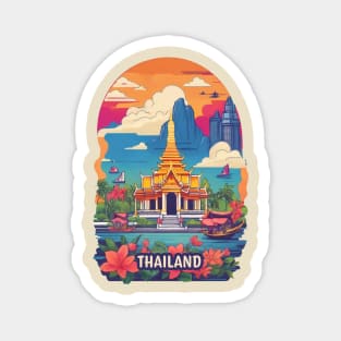 Vintage Travel Thailand Design Magnet