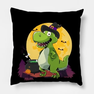 Halloween Dinosaur Witch Pillow