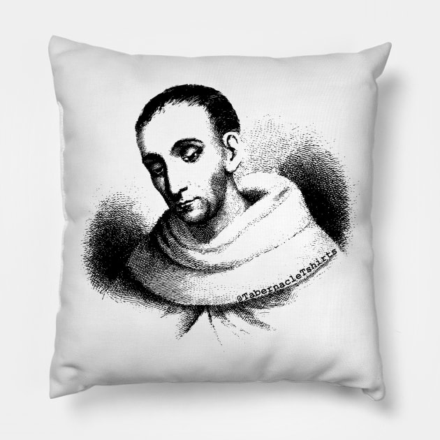 Sad Monk Pillow by tabernacletshirts