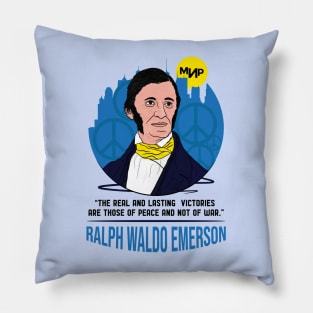 Ralph Waldo Emerson Peace quote | Support Ukraine Peace sign Pillow