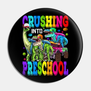 Crushing Into Preschool Monster Truck Dinosaur T Rex Pin