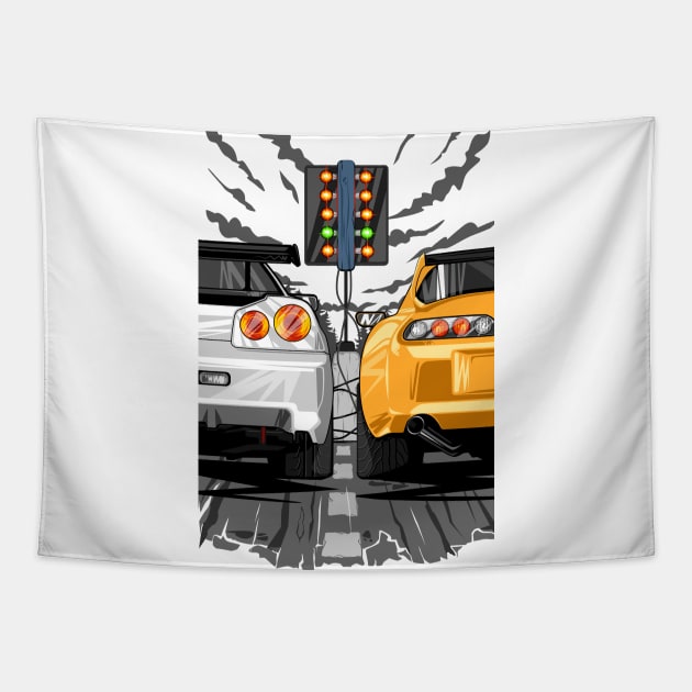 Nissan Skyline vs Toyota Supra Tapestry by racingfactory