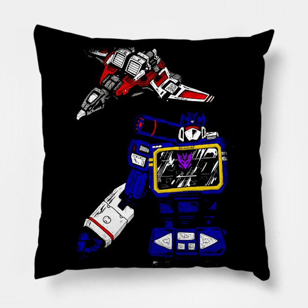 soundwave and laserbeak Pillow by JonathanGrimmArt