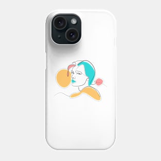 Lineart women face from side Phone Case