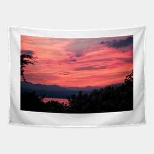 Sunset over Lake Garda Tapestry