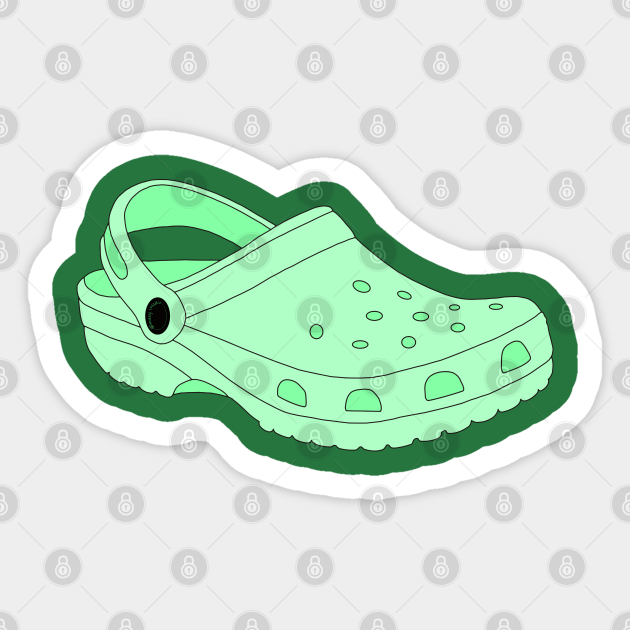 Green Crocs Shoe - Crocs - Sticker | TeePublic