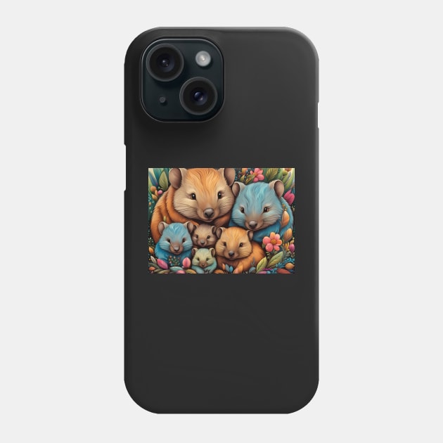 A cute Wombat family Phone Case by J7Simpson