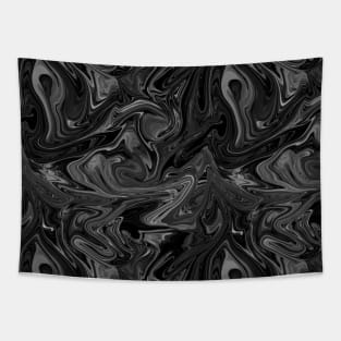 Black Silk Marble - Digital Liquid Paint Tapestry