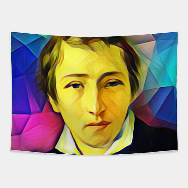 Heinrich Heine Colourful Portrait | Heinrich Heine Artwork 7 Tapestry by JustLit