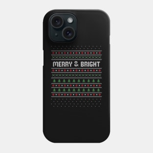 Merry and Bright Ugly Christmas Sweater Graphic Phone Case