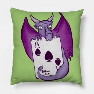 Asexual Pride Subtle Ace of Spades Dragon Pillow